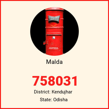 Malda pin code, district Kendujhar in Odisha