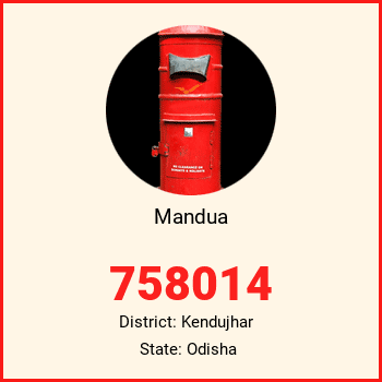 Mandua pin code, district Kendujhar in Odisha