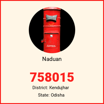 Naduan pin code, district Kendujhar in Odisha