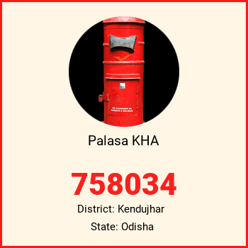 Palasa KHA pin code, district Kendujhar in Odisha