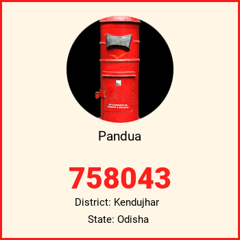 Pandua pin code, district Kendujhar in Odisha
