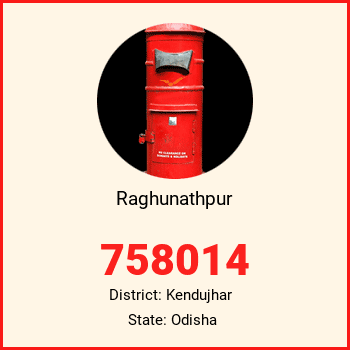 Raghunathpur pin code, district Kendujhar in Odisha