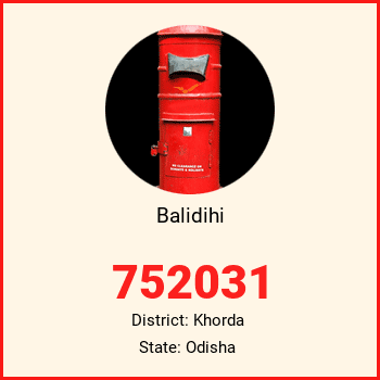 Balidihi pin code, district Khorda in Odisha