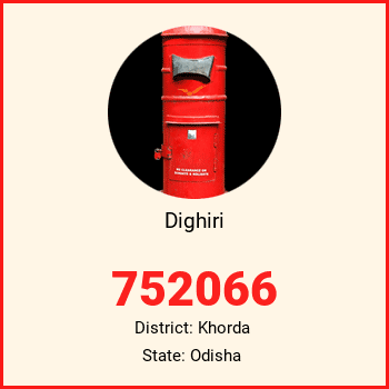 Dighiri pin code, district Khorda in Odisha