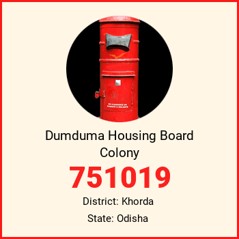 Dumduma Housing Board Colony pin code, district Khorda in Odisha