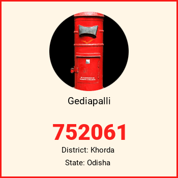 Gediapalli pin code, district Khorda in Odisha
