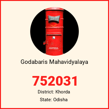 Godabaris Mahavidyalaya pin code, district Khorda in Odisha