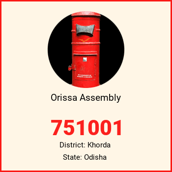 Orissa Assembly pin code, district Khorda in Odisha