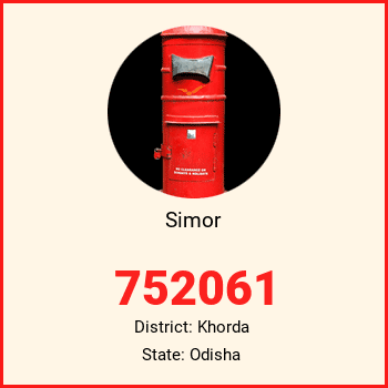Simor pin code, district Khorda in Odisha