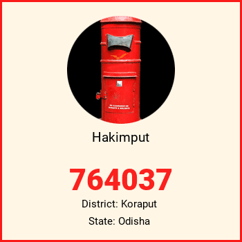 Hakimput pin code, district Koraput in Odisha