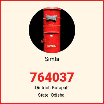 Simla pin code, district Koraput in Odisha