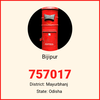 Bijipur pin code, district Mayurbhanj in Odisha