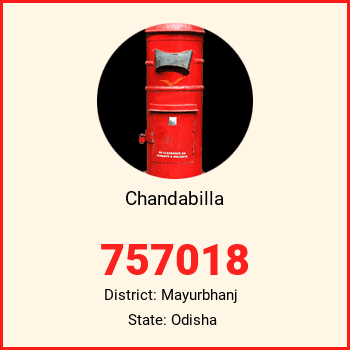 Chandabilla pin code, district Mayurbhanj in Odisha