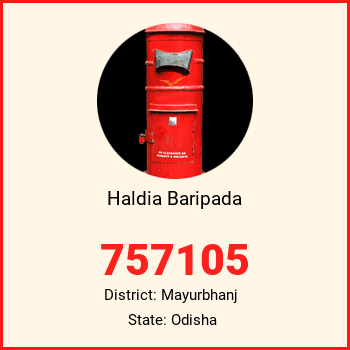 Haldia Baripada pin code, district Mayurbhanj in Odisha