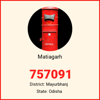 Matiagarh pin code, district Mayurbhanj in Odisha