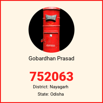 Gobardhan Prasad pin code, district Nayagarh in Odisha