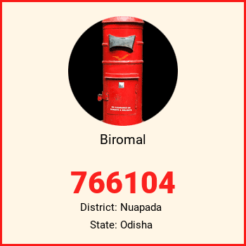Biromal pin code, district Nuapada in Odisha