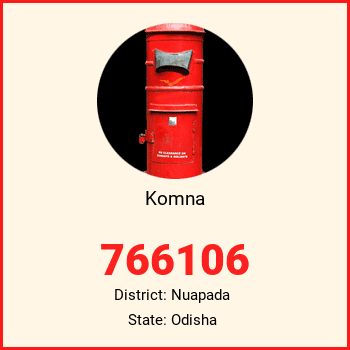 Komna pin code, district Nuapada in Odisha