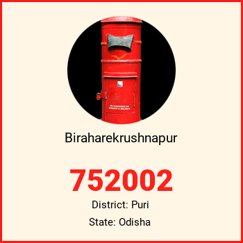 Biraharekrushnapur pin code, district Puri in Odisha