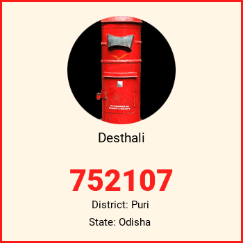 Desthali pin code, district Puri in Odisha