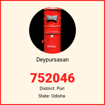 Deypursasan pin code, district Puri in Odisha