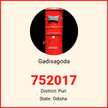 Gadisagoda pin code, district Puri in Odisha