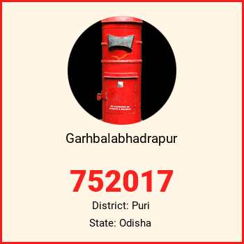 Garhbalabhadrapur pin code, district Puri in Odisha