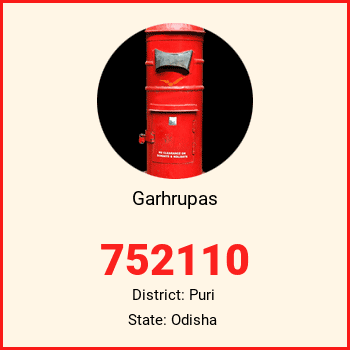 Garhrupas pin code, district Puri in Odisha