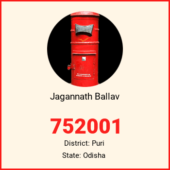 Jagannath Ballav pin code, district Puri in Odisha
