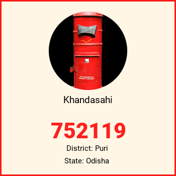 Khandasahi pin code, district Puri in Odisha