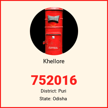 Khellore pin code, district Puri in Odisha