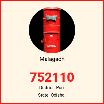 Malagaon pin code, district Puri in Odisha