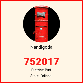 Nandigoda pin code, district Puri in Odisha