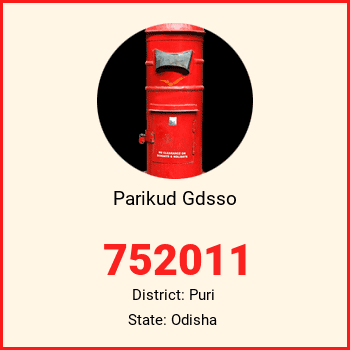 Parikud Gdsso pin code, district Puri in Odisha
