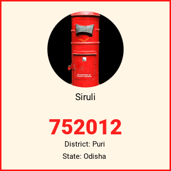 Siruli pin code, district Puri in Odisha