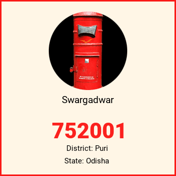 Swargadwar pin code, district Puri in Odisha