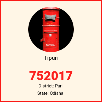 Tipuri pin code, district Puri in Odisha