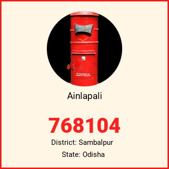 Ainlapali pin code, district Sambalpur in Odisha
