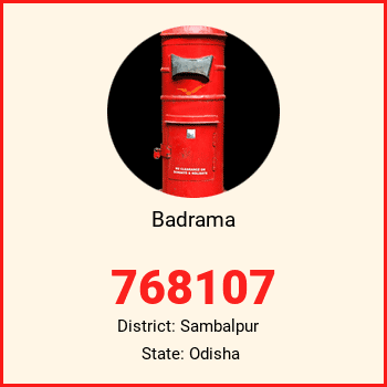 Badrama pin code, district Sambalpur in Odisha