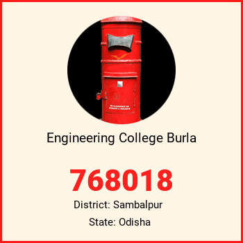 Engineering College Burla pin code, district Sambalpur in Odisha