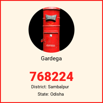 Gardega pin code, district Sambalpur in Odisha