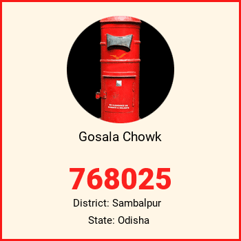 Gosala Chowk pin code, district Sambalpur in Odisha