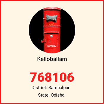 Kelloballam pin code, district Sambalpur in Odisha