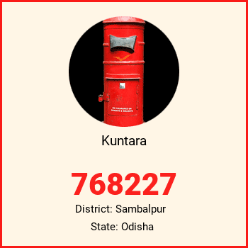 Kuntara pin code, district Sambalpur in Odisha