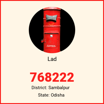 Lad pin code, district Sambalpur in Odisha