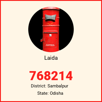 Laida pin code, district Sambalpur in Odisha