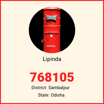 Lipinda pin code, district Sambalpur in Odisha