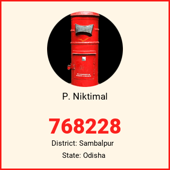 P. Niktimal pin code, district Sambalpur in Odisha