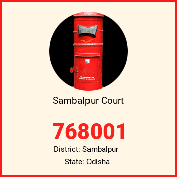 Sambalpur Court pin code, district Sambalpur in Odisha