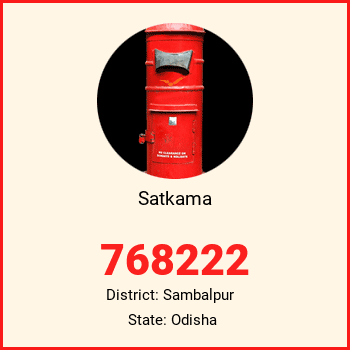 Satkama pin code, district Sambalpur in Odisha